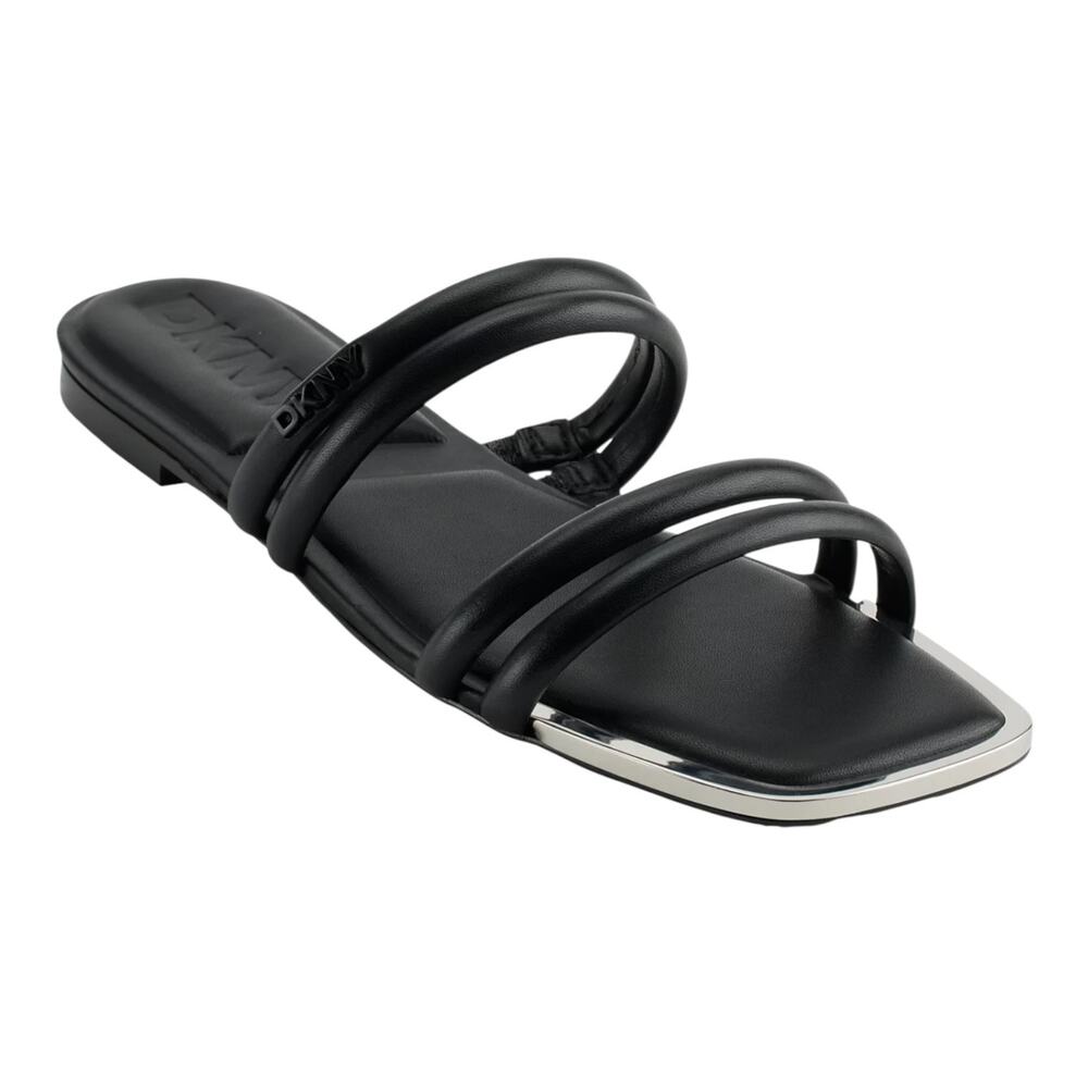 DKNY Women's Dee Strappy Slip On Slide Sandals Black Size 5